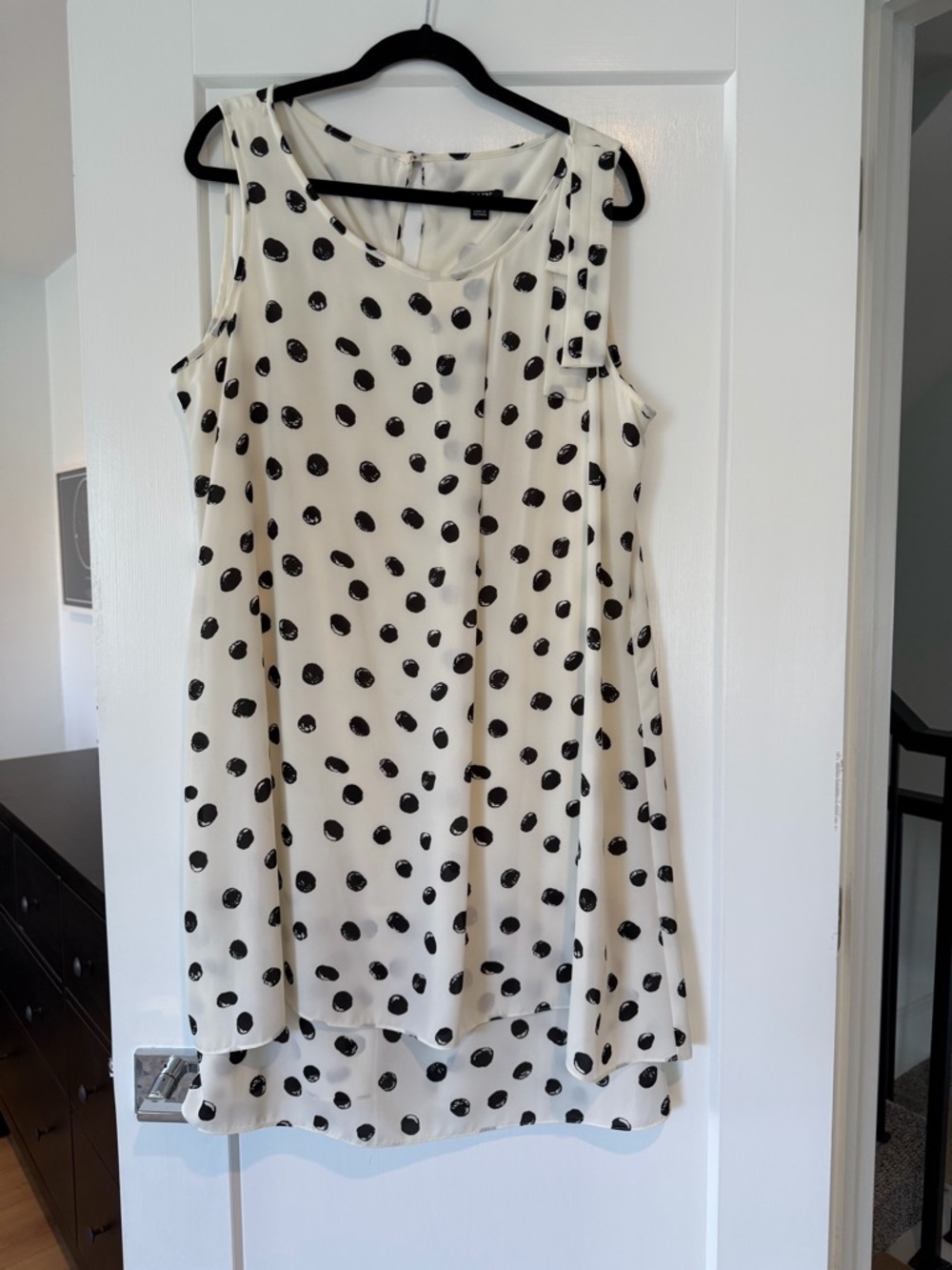 SLNY Cream Dress with Black Accents